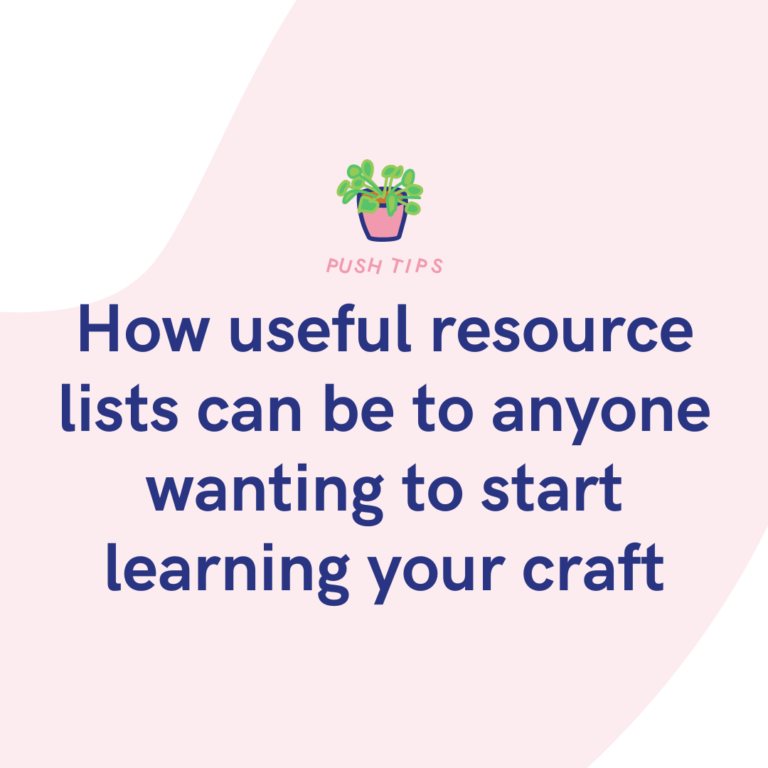 How useful resource lists can be to anyone wanting to start learning your craft