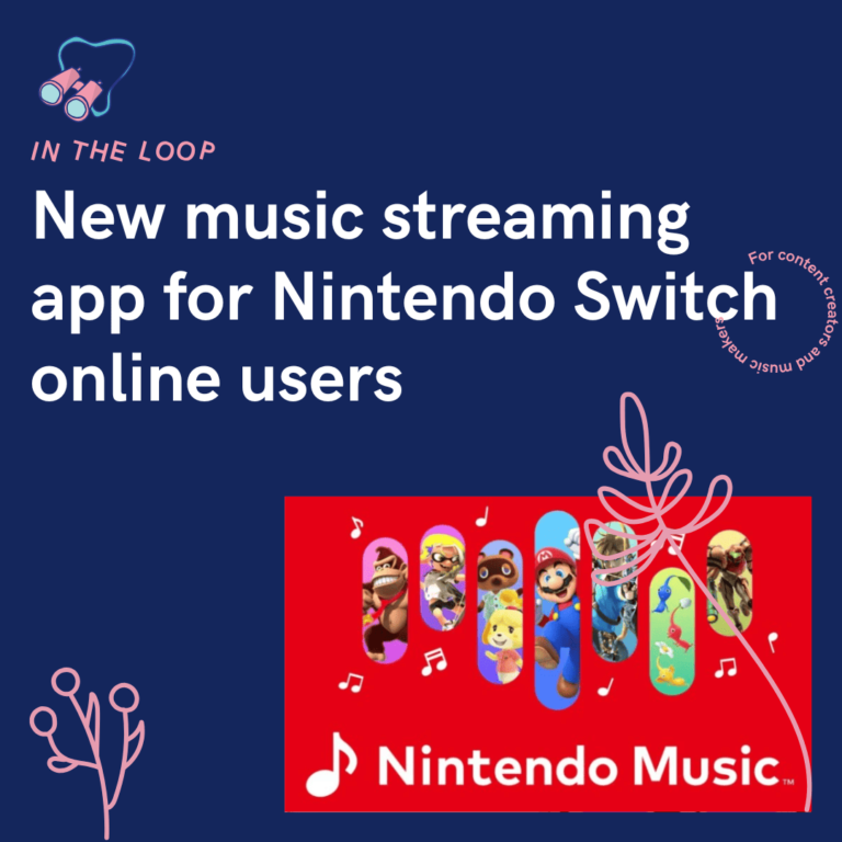 New music streaming app for Nintendo Switch online users